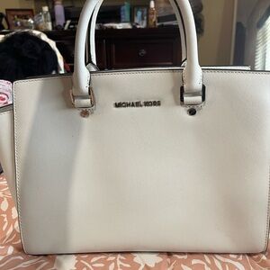 Michael Kors Cream Satchel Bag